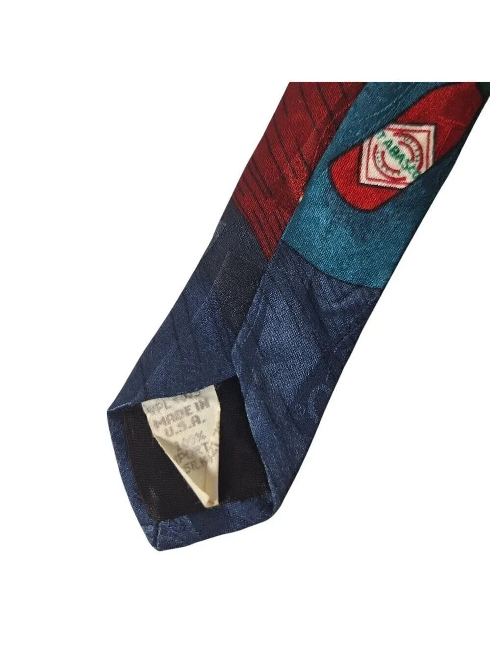 Tabasco Silk Necktie Blue Red Green Teal